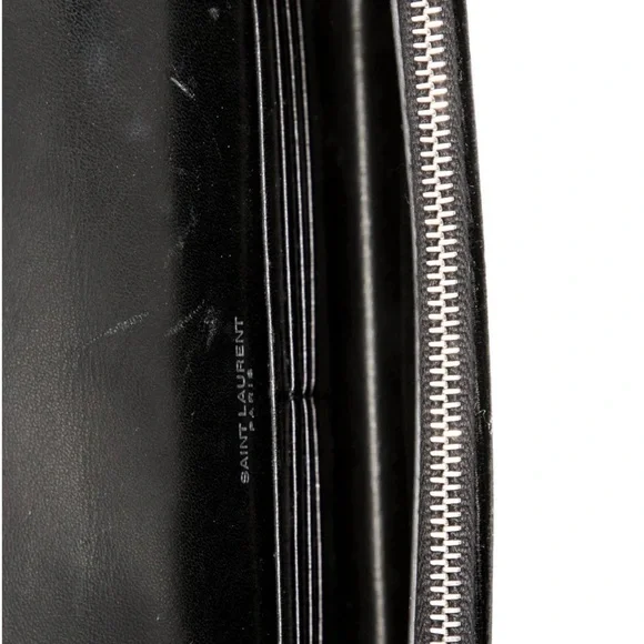 Yves Saint Laurent Black Velvet Clutch with Silver Accents - Picture 6 of 6